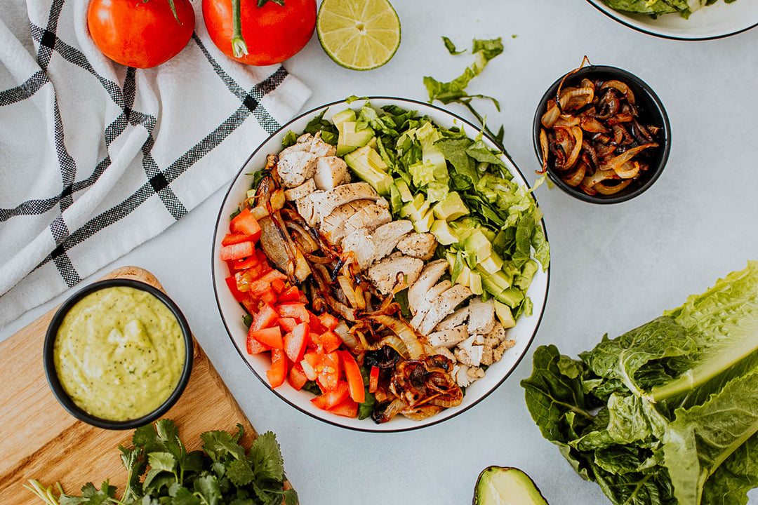 garlic lime chicken taco salad