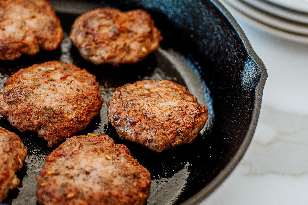 pork breakfast sausage in a skillet