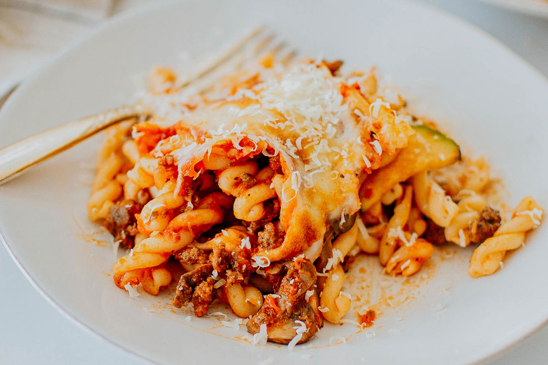 mushroom zucchini baked pasta