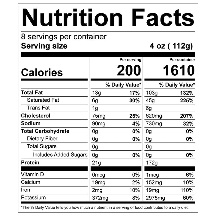 organic prairie beef chuck roast nutritional information