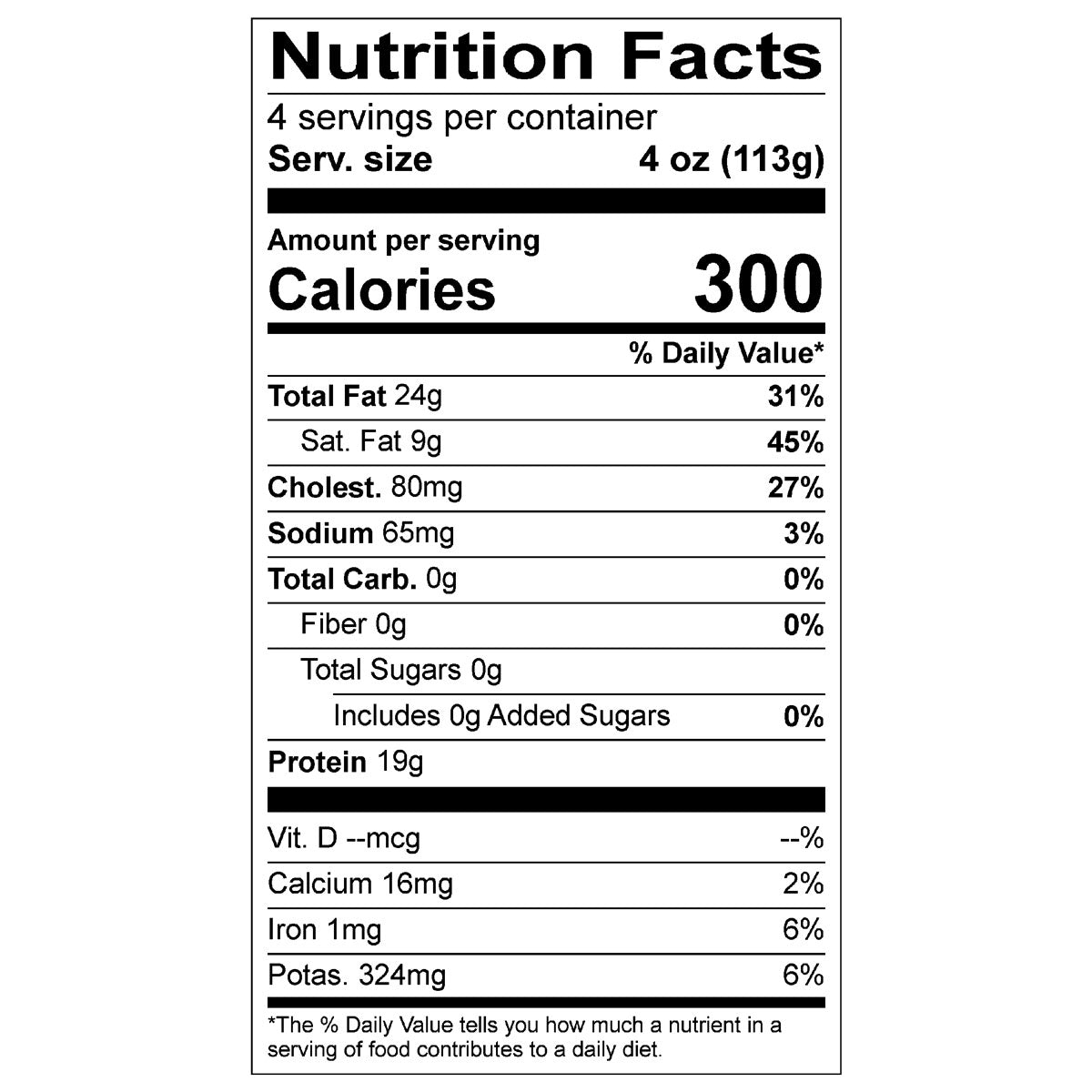 organic prairie ground pork nutritional information