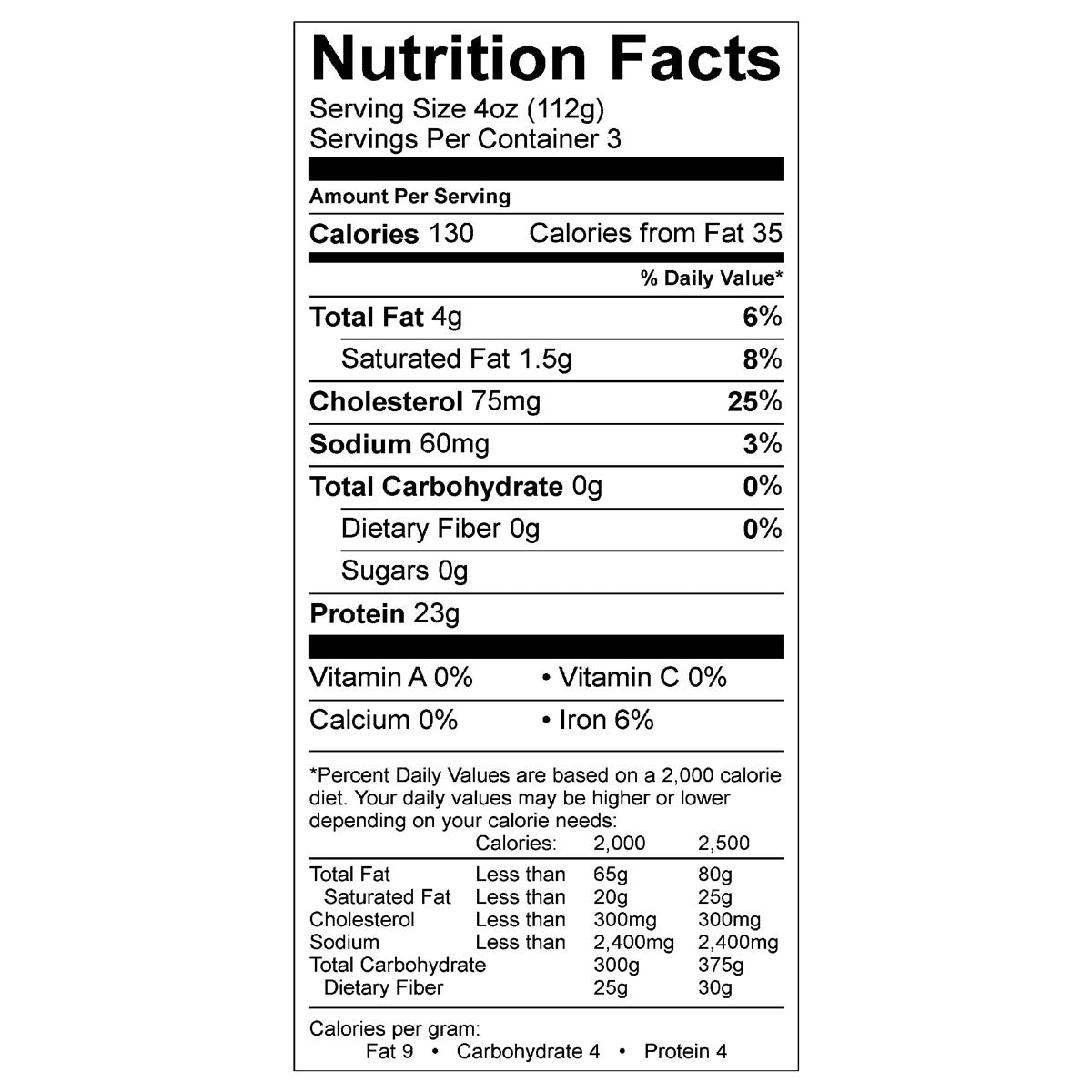 organic prairie pork tenderloin nutritional information