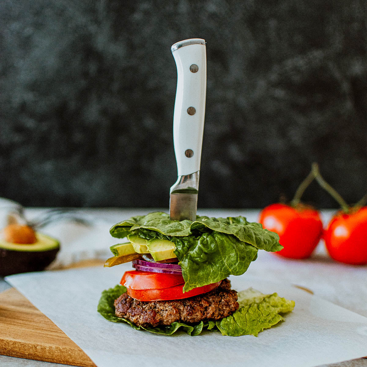 organic grassfed ground beef lettuce wrap burger