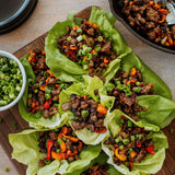 organic ground pork in lettuce cups