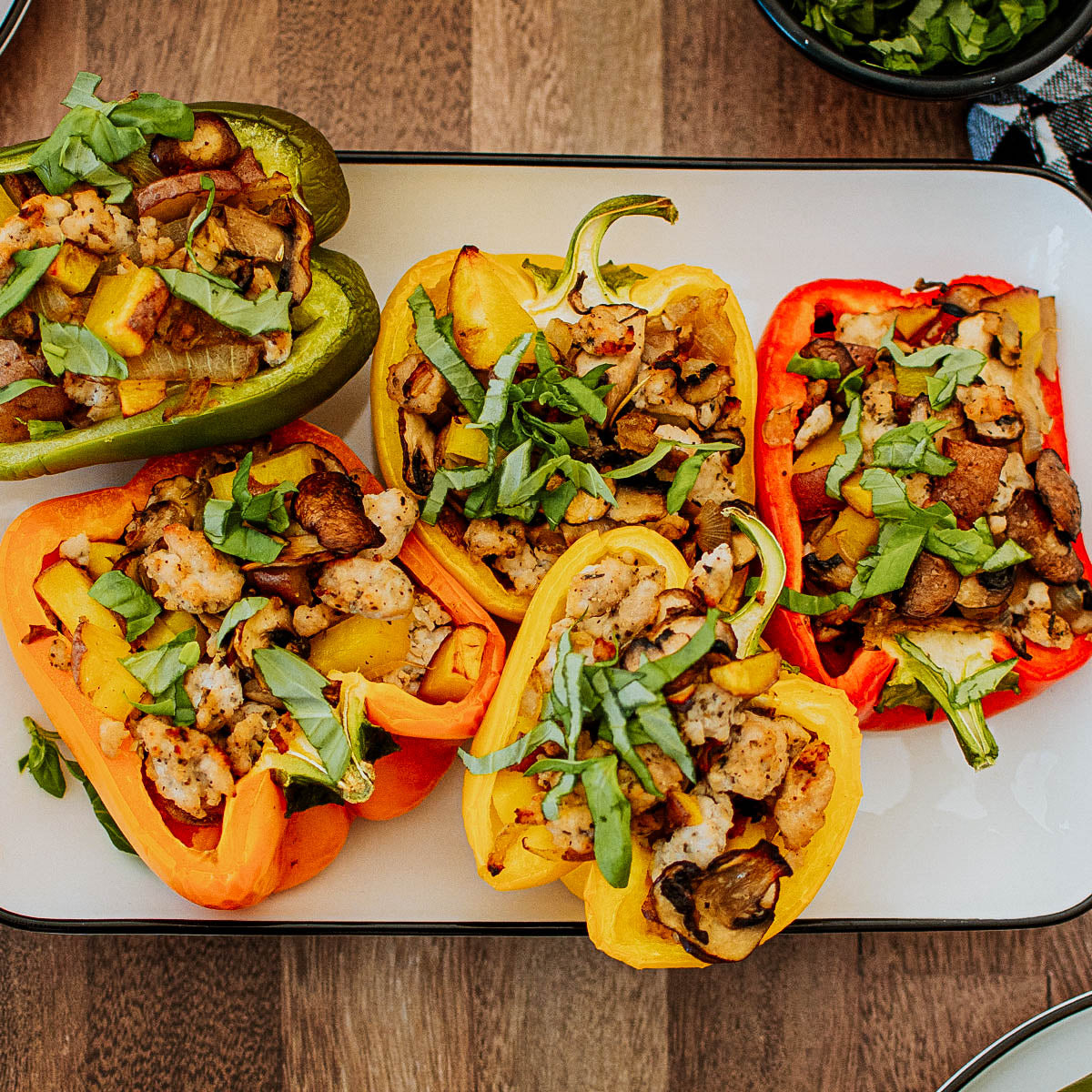 organic ground turkey in peppers