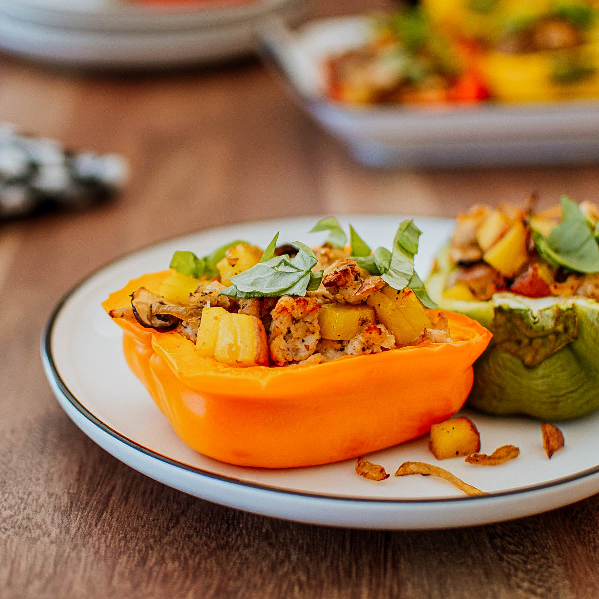 organic ground turkey in peppers