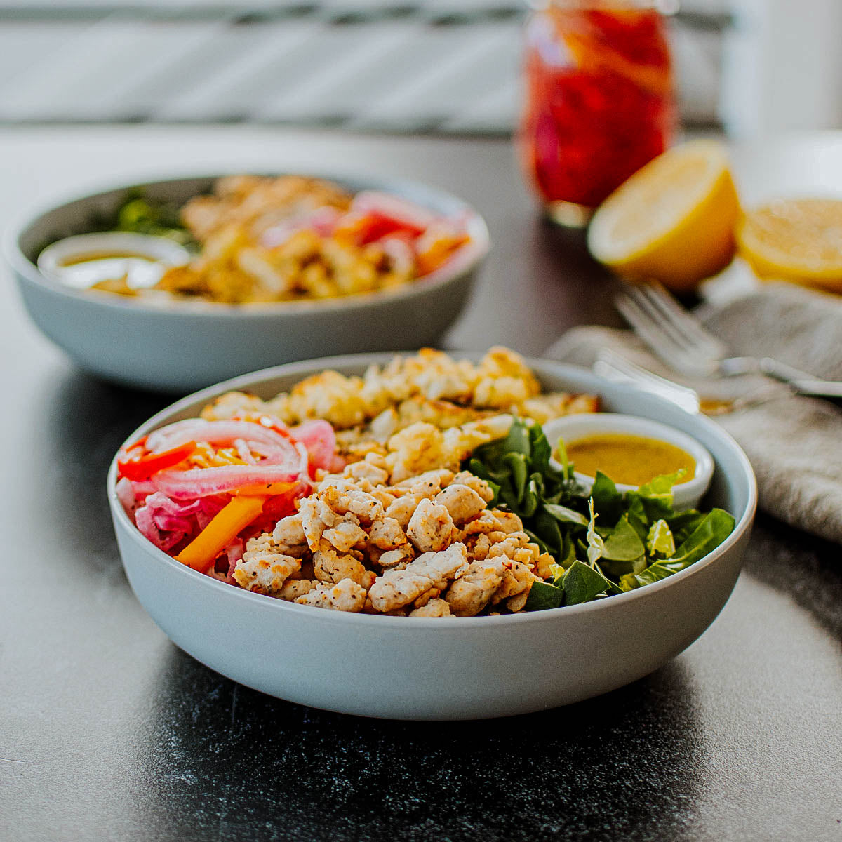 organic ground turkey in a salad